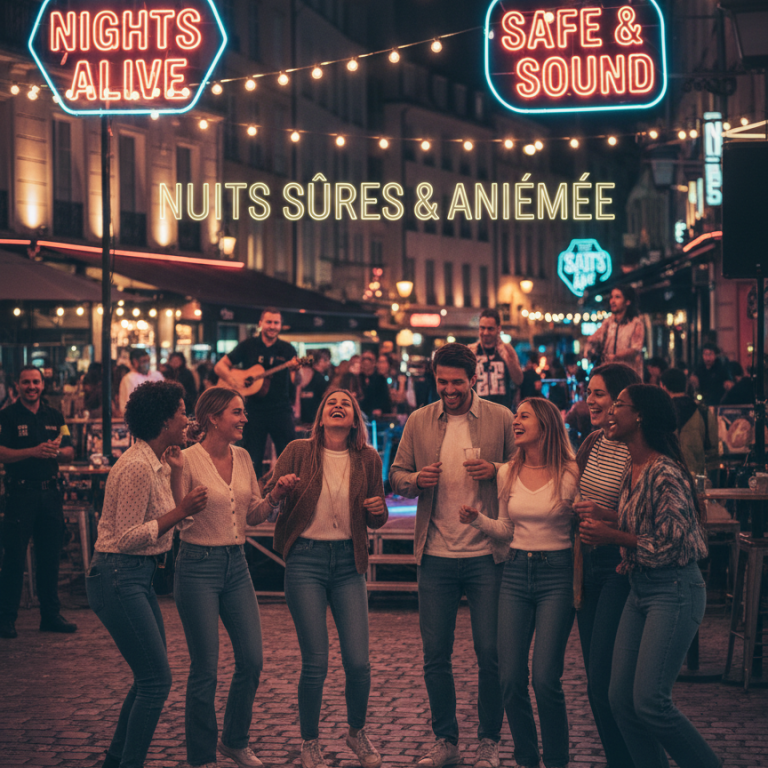 Firefly_Gemini Flash_une photo qui représente Vie nocturne safe & vivante des jeunes en format 840x1080 419454 (1)