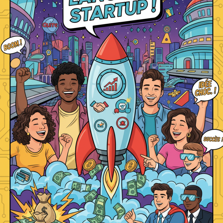 Firefly_Gemini Flash_une photoen francais qui représente -lancer ta startup- pour des jeunes au sens t'as 419454